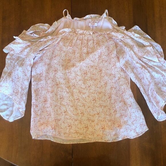 PARKER BLOUSE, white/pink SZ S - Picture 2 of 9